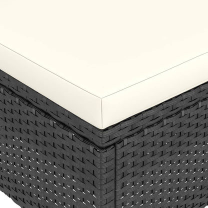 vidaXL Ensemble de 4 chaises de jardin et tabourets en résine tressée Noir