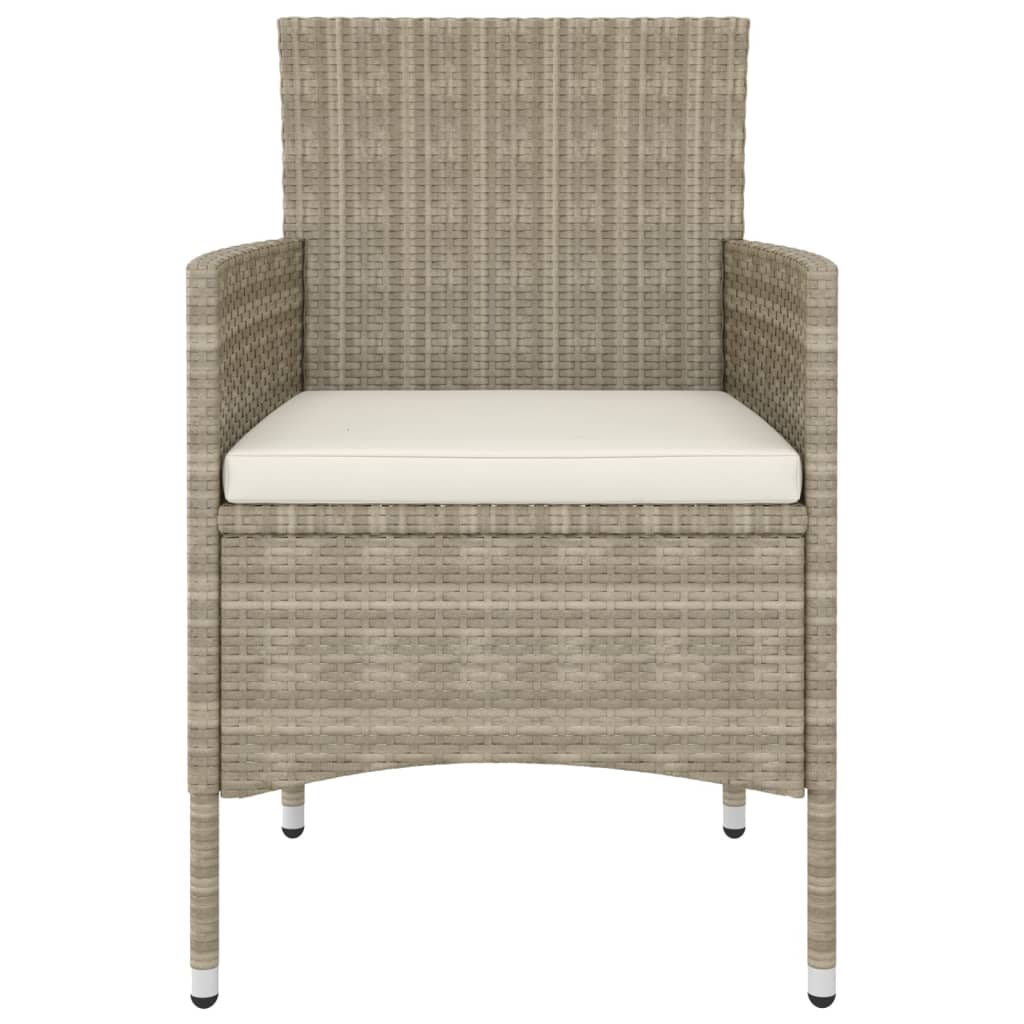vidaXL 4-tlg. Gartenstuhl und Hocker Set Poly Rattan Grau