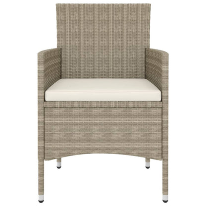 vidaXL 4-tlg. Gartenstuhl und Hocker Set Poly Rattan Grau