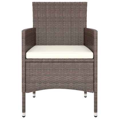 vidaXL 4-tlg. Gartenstuhl und Hocker Set Poly Rattan Braun