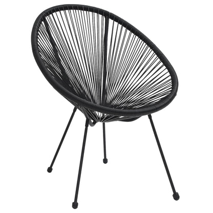 vidaXL Moon-Gartenstühle 2 Stk. Rattan Schwarz