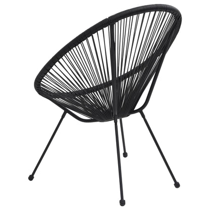 vidaXL Moon-Gartenstühle 2 Stk. Rattan Schwarz