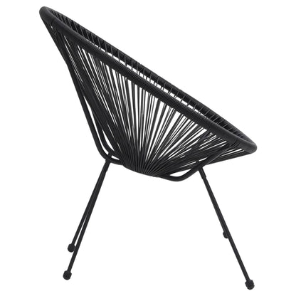 vidaXL Moon-Gartenstühle 2 Stk. Rattan Schwarz