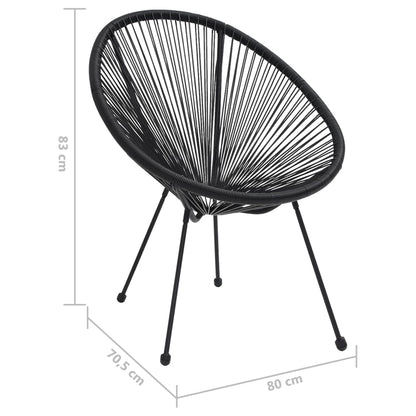 vidaXL Moon-Gartenstühle 2 Stk. Rattan Schwarz