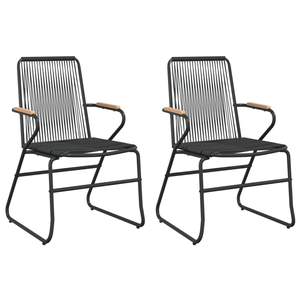 vidaXL Chaises de jardin 2 pcs Noir 58x59x85,5 cm Rotin en PVC