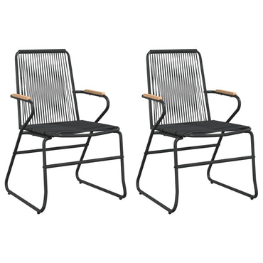 vidaXL Chaises de jardin 2 pcs Noir 58x59x85,5 cm Rotin en PVC