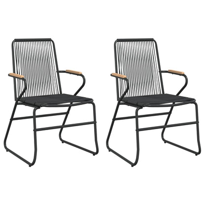 vidaXL Chaises de jardin 2 pcs Noir 58x59x85,5 cm Rotin en PVC