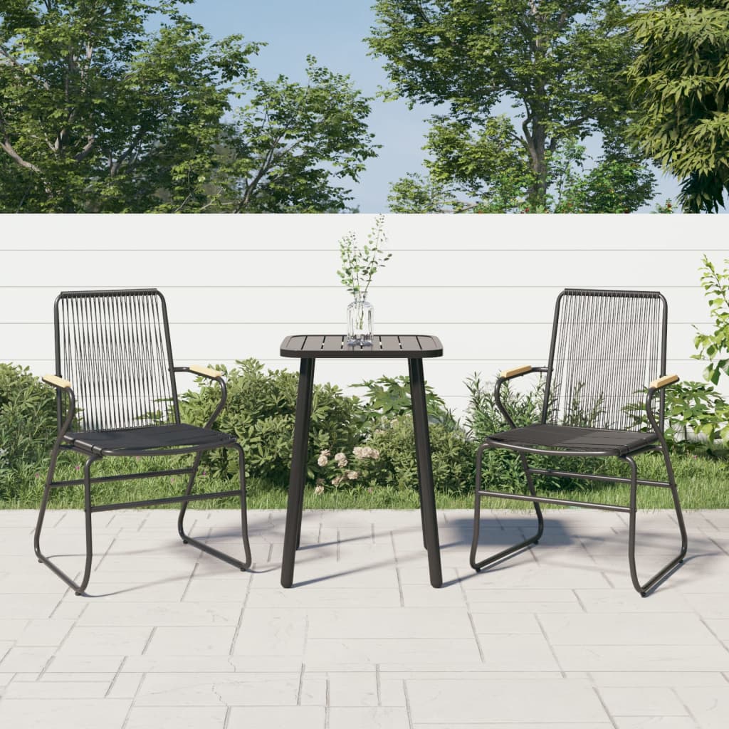 vidaXL Chaises de jardin 2 pcs Noir 58x59x85,5 cm Rotin en PVC