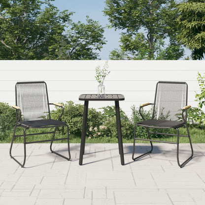 vidaXL Chaises de jardin 2 pcs Noir 58x59x85,5 cm Rotin en PVC
