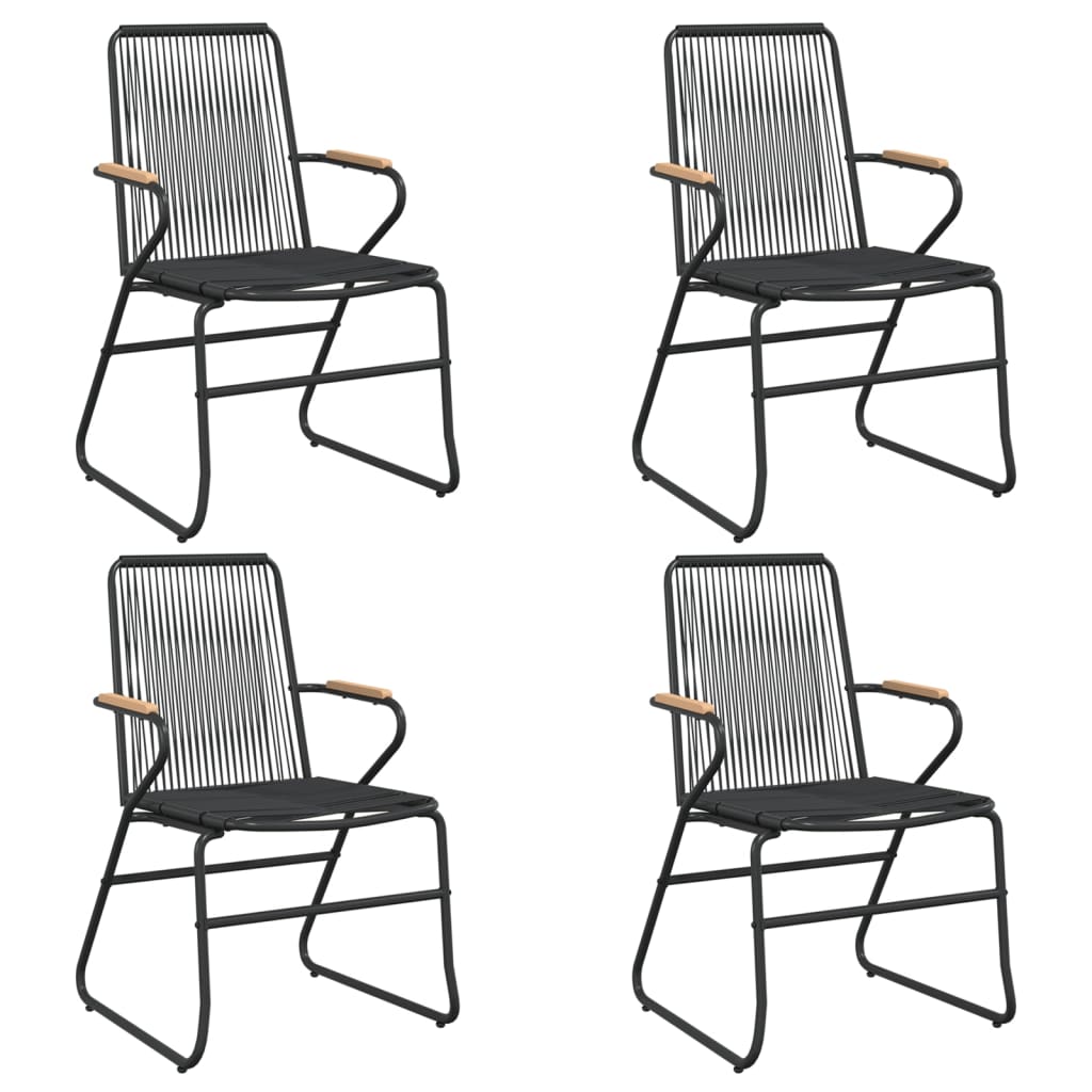 vidaXL Chaises de jardin 4 pcs Noir 58x59x85,5 cm Rotin PVC