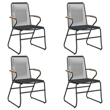 vidaXL Chaises de jardin 4 pcs Noir 58x59x85,5 cm Rotin PVC