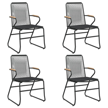 vidaXL Chaises de jardin 4 pcs Noir 58x59x85,5 cm Rotin PVC