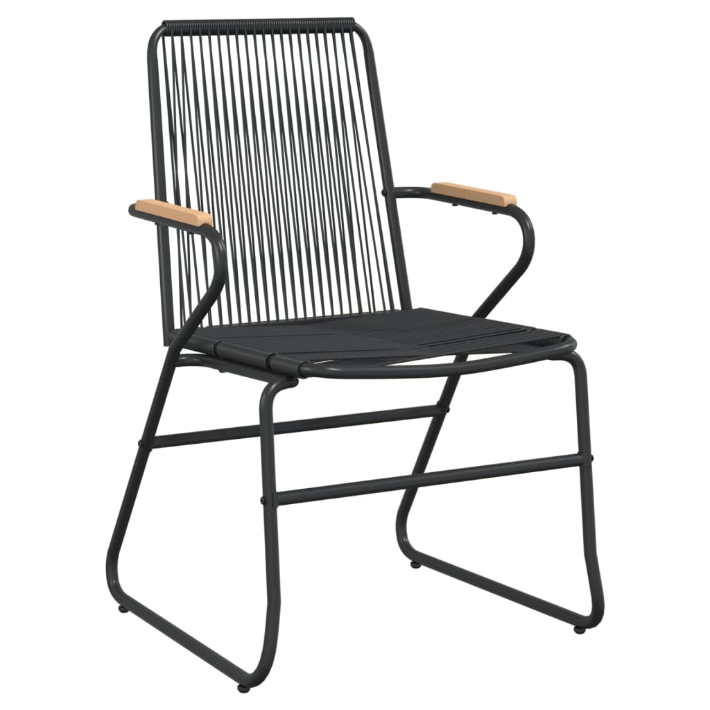 vidaXL Chaises de jardin 4 pcs Noir 58x59x85,5 cm Rotin PVC