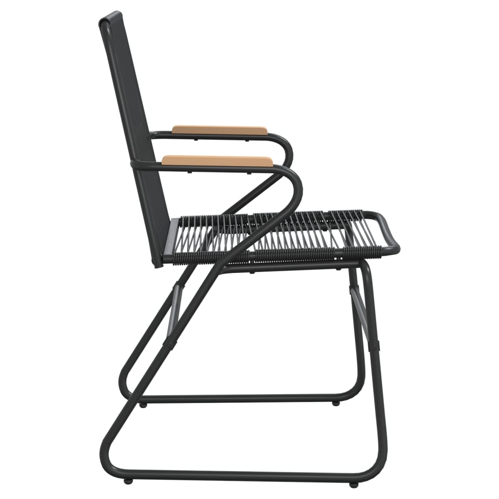 vidaXL Chaises de jardin 4 pcs Noir 58x59x85,5 cm Rotin PVC