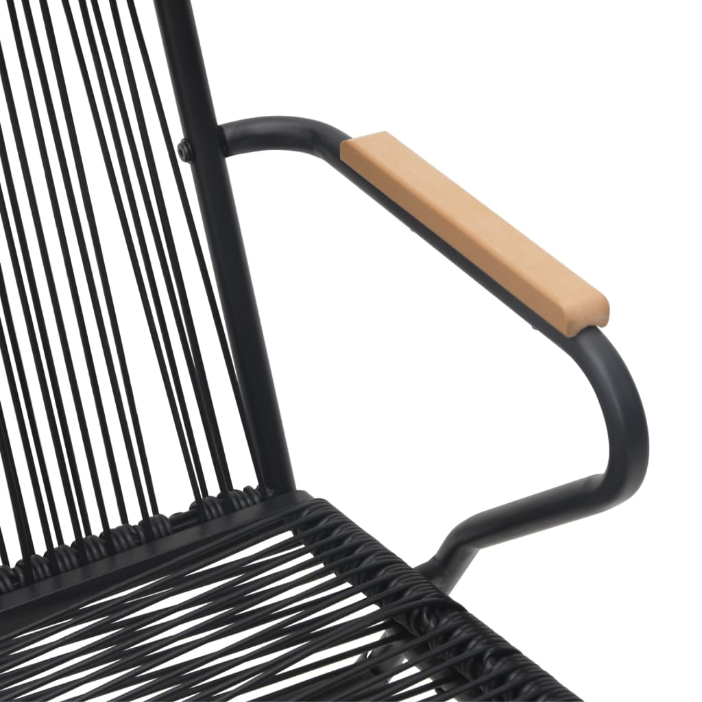 vidaXL Chaises de jardin 4 pcs Noir 58x59x85,5 cm Rotin PVC