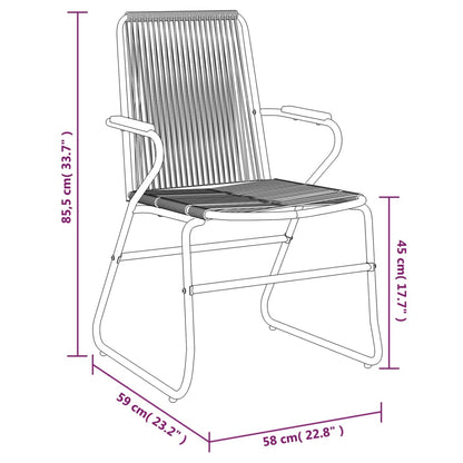 vidaXL Chaises de jardin 4 pcs Noir 58x59x85,5 cm Rotin PVC