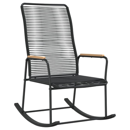 vidaXL Fauteuil à bascule de jardin noir 59x79,5x104 cm rotin en PVC