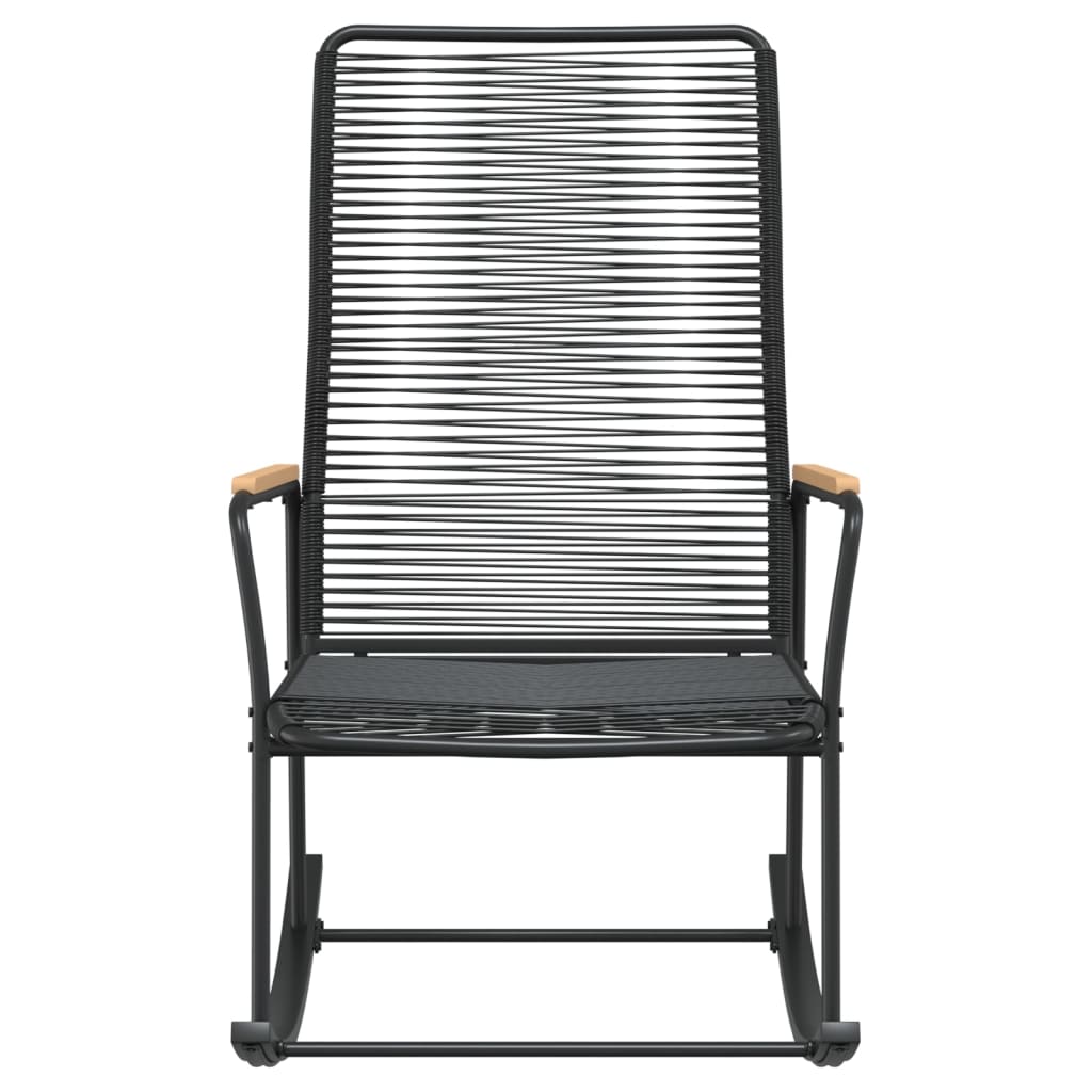 vidaXL Fauteuil à bascule de jardin noir 59x79,5x104 cm rotin en PVC