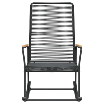vidaXL Fauteuil à bascule de jardin noir 59x79,5x104 cm rotin en PVC