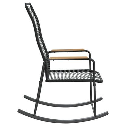 vidaXL Fauteuil à bascule de jardin noir 59x79,5x104 cm rotin en PVC