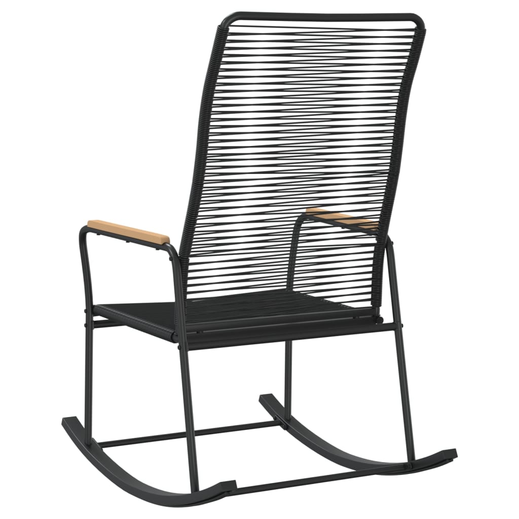 vidaXL Fauteuil à bascule de jardin noir 59x79,5x104 cm rotin en PVC