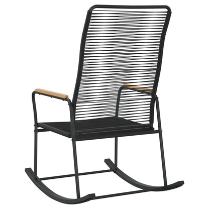vidaXL Fauteuil à bascule de jardin noir 59x79,5x104 cm rotin en PVC