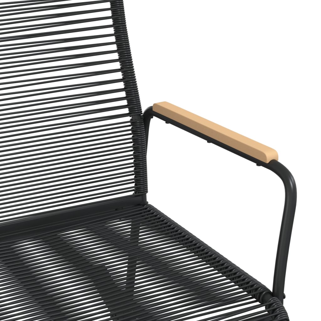 vidaXL Fauteuil à bascule de jardin noir 59x79,5x104 cm rotin en PVC
