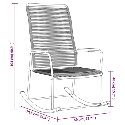 vidaXL Fauteuil à bascule de jardin noir 59x79,5x104 cm rotin en PVC