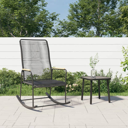 vidaXL Fauteuil à bascule de jardin noir 59x79,5x104 cm rotin en PVC