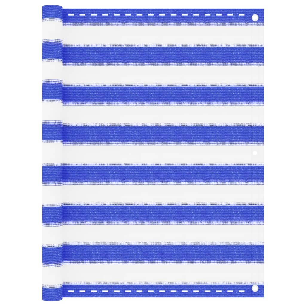 vidaXL Balkon-Sichtschutz Blau und Weiß 90x400 cm HDPE