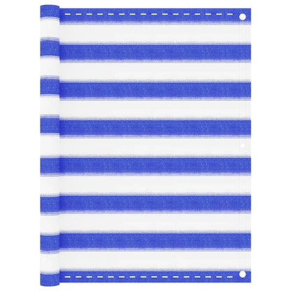 vidaXL Balkon-Sichtschutz Blau und Weiß 90x400 cm HDPE