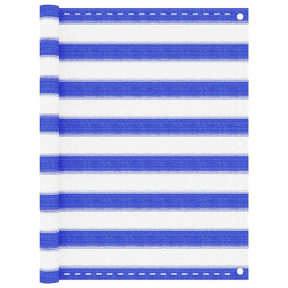 vidaXL Balkon-Sichtschutz Blau und Weiß 90x500 cm HDPE