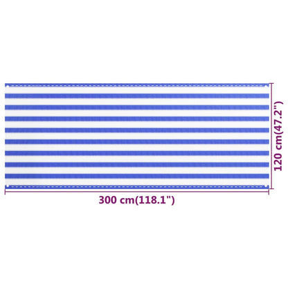 vidaXL Balkon-Sichtschutz Blau und Weiß 120x300 cm HDPE