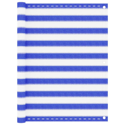 vidaXL Balkon-Sichtschutz Blau und Weiß 120x400 cm HDPE