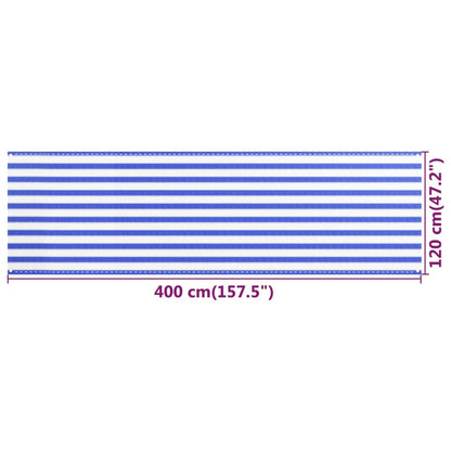 vidaXL Balkon-Sichtschutz Blau und Weiß 120x400 cm HDPE