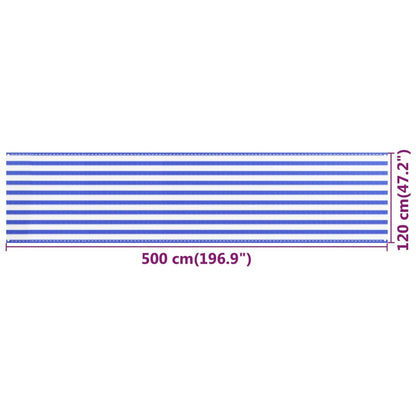 vidaXL Balkon-Sichtschutz Blau und Weiß 120x500 cm HDPE