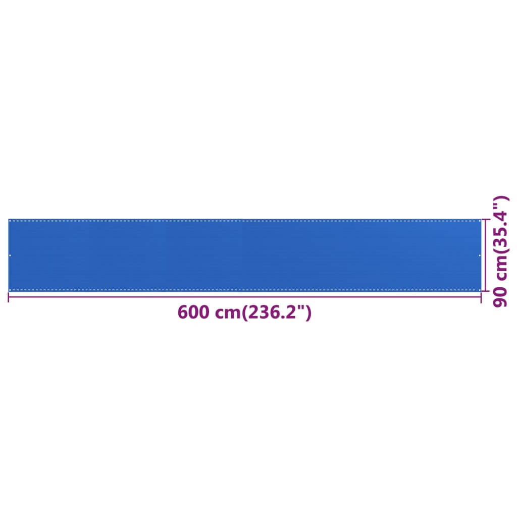 vidaXL Balkon-Sichtschutz Blau 90x600 cm HDPE