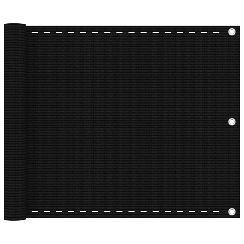 vidaXL Brise-vue de balcon noir 75x500 cm PEHD