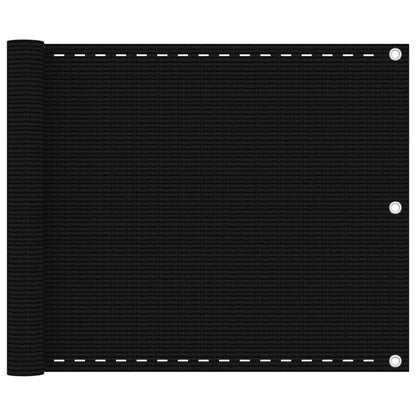 vidaXL Brise-vue de balcon noir 75x500 cm PEHD