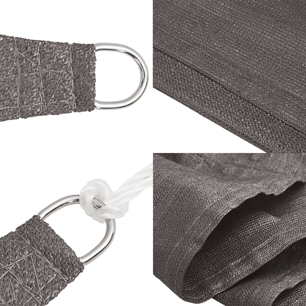 vidaXL Voile d'ombrage 160 g/m² anthracite 6x7 m HDPE