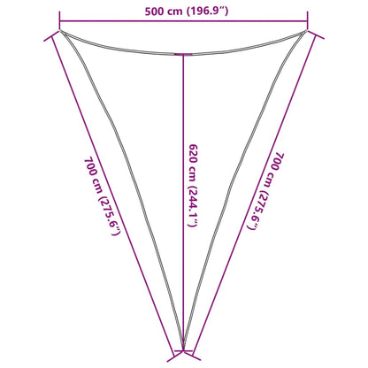 vidaXL Voile d'ombrage 160 g/m² anthracite 5x7x7 m en PEHD