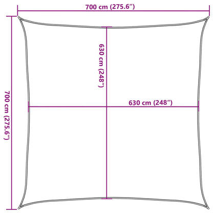 vidaXL Sonnensegel 160 g/m² Beige 7x7 m HDPE