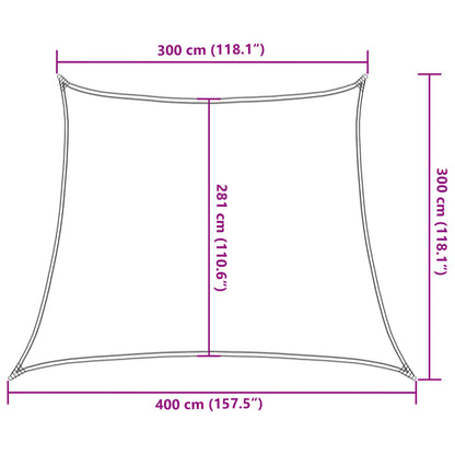 vidaXL Sonnensegel 160 g/m² Beige 3/4x3 m HDPE