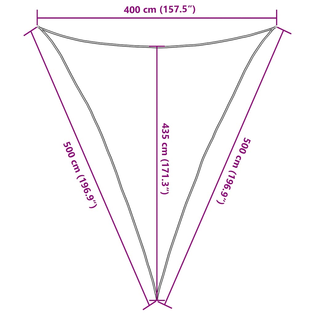 vidaXL Sonnensegel 160 g/m² Dreieckig Terrakottarot 4x5x5 m HDPE