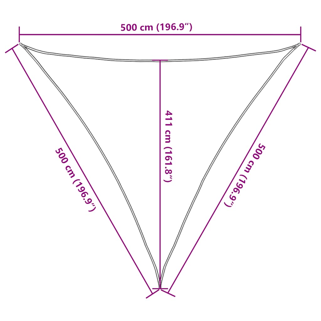 vidaXL Sonnensegel 160 g/m² Dreieckig Terrakottarot 5x5x5 m HDPE