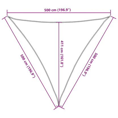 vidaXL Sonnensegel 160 g/m² Dreieckig Terrakottarot 5x5x5 m HDPE