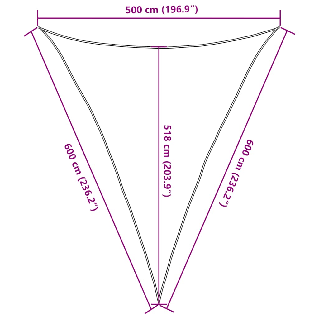 vidaXL Sonnensegel 160 g/m² Dreieckig Terrakottarot 5x6x6 m HDPE