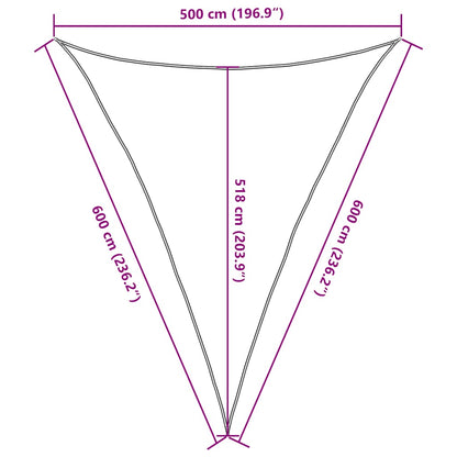 vidaXL Sonnensegel 160 g/m² Dreieckig Terrakottarot 5x6x6 m HDPE