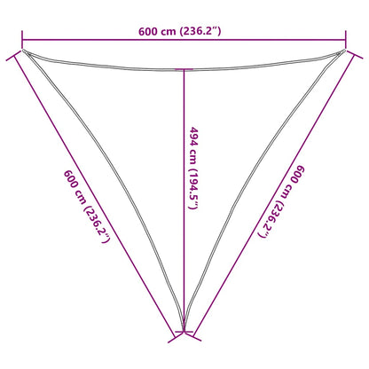 vidaXL Sonnensegel 160 g/m² Dreieckig Terrakottarot 6x6x6 m HDPE