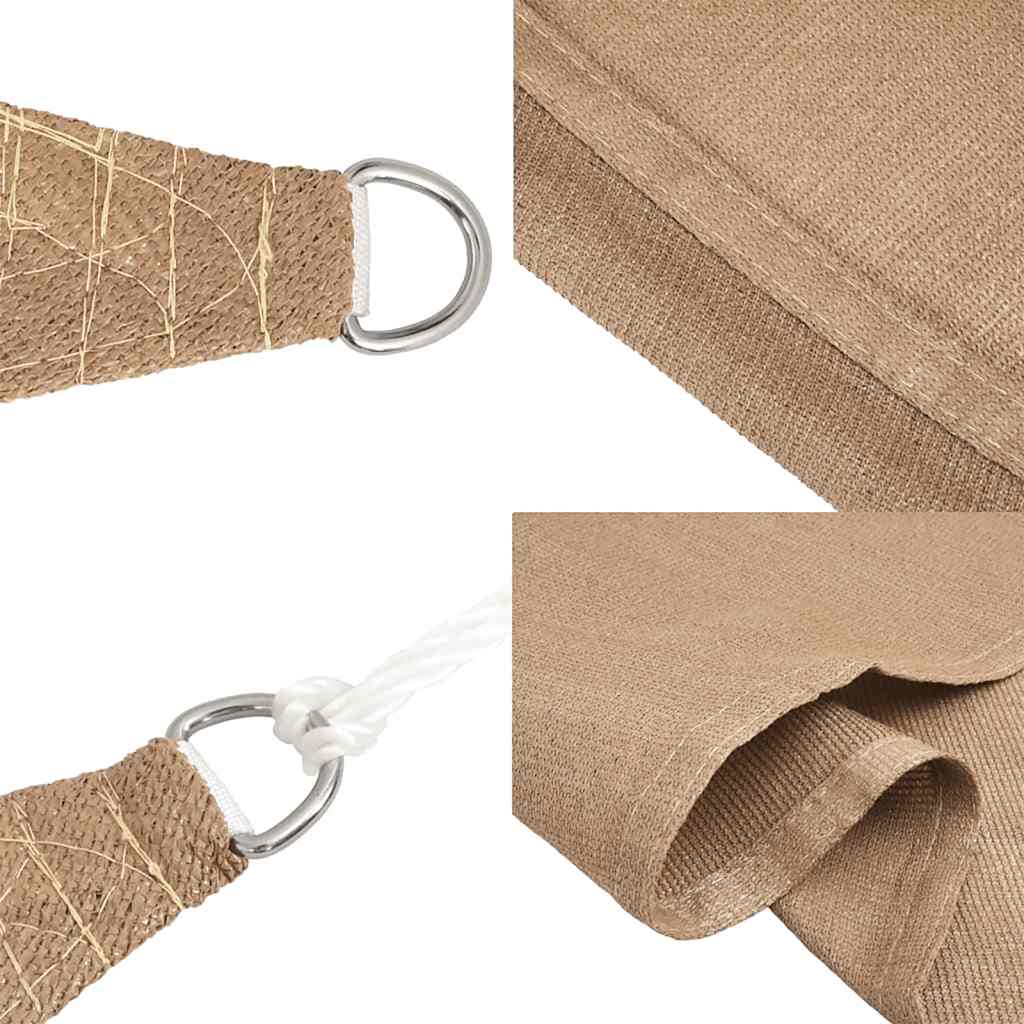 Sonnensegel 160 g/m² Taupe 2,5x2,5x3,5 m HDPE
